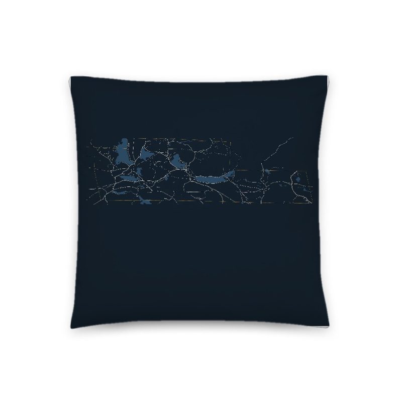Harrisville Map Throw Pillow