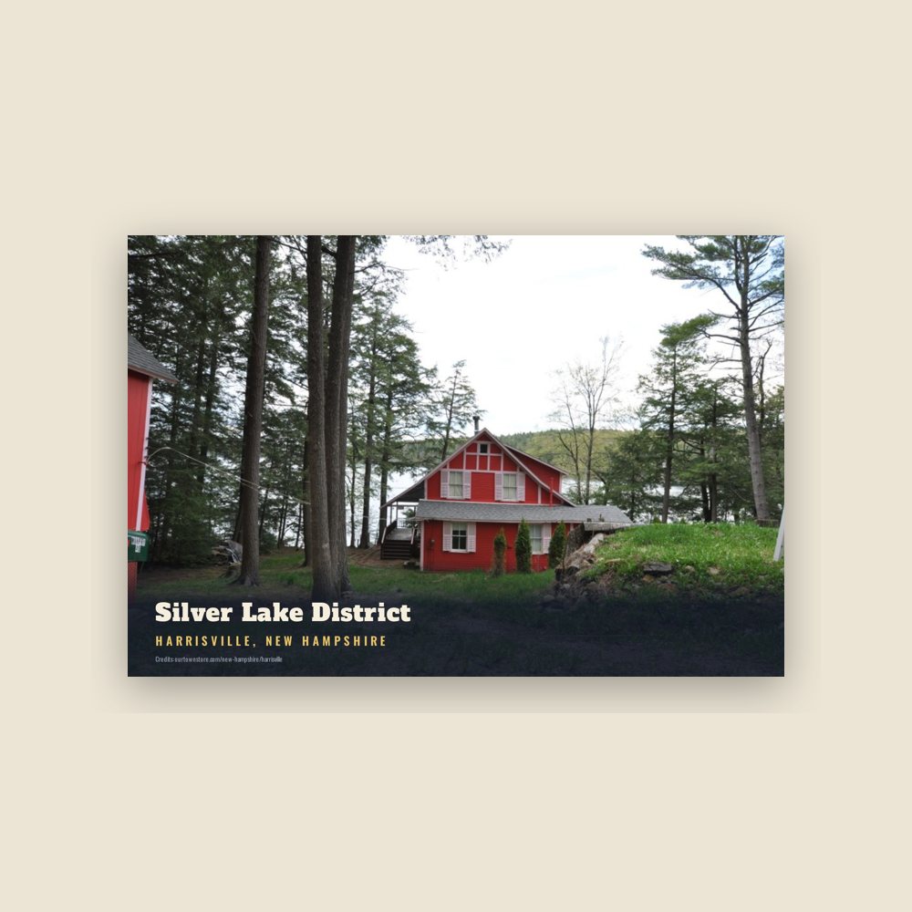 Harrisville Silver Lake District Postcard