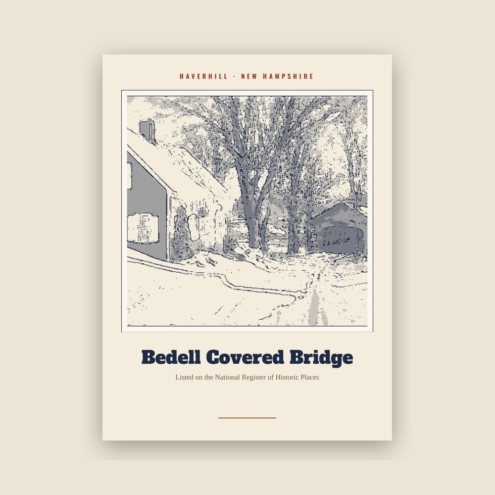 Haverhill Bedell Covered Bridge Landmark Print