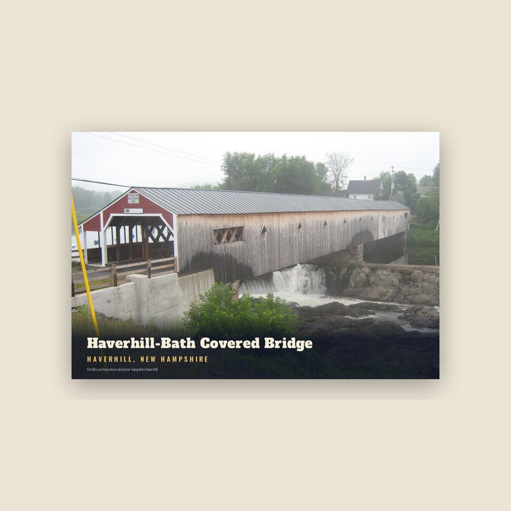 Haverhill Haverhill-Bath Covered Bridge Postcard