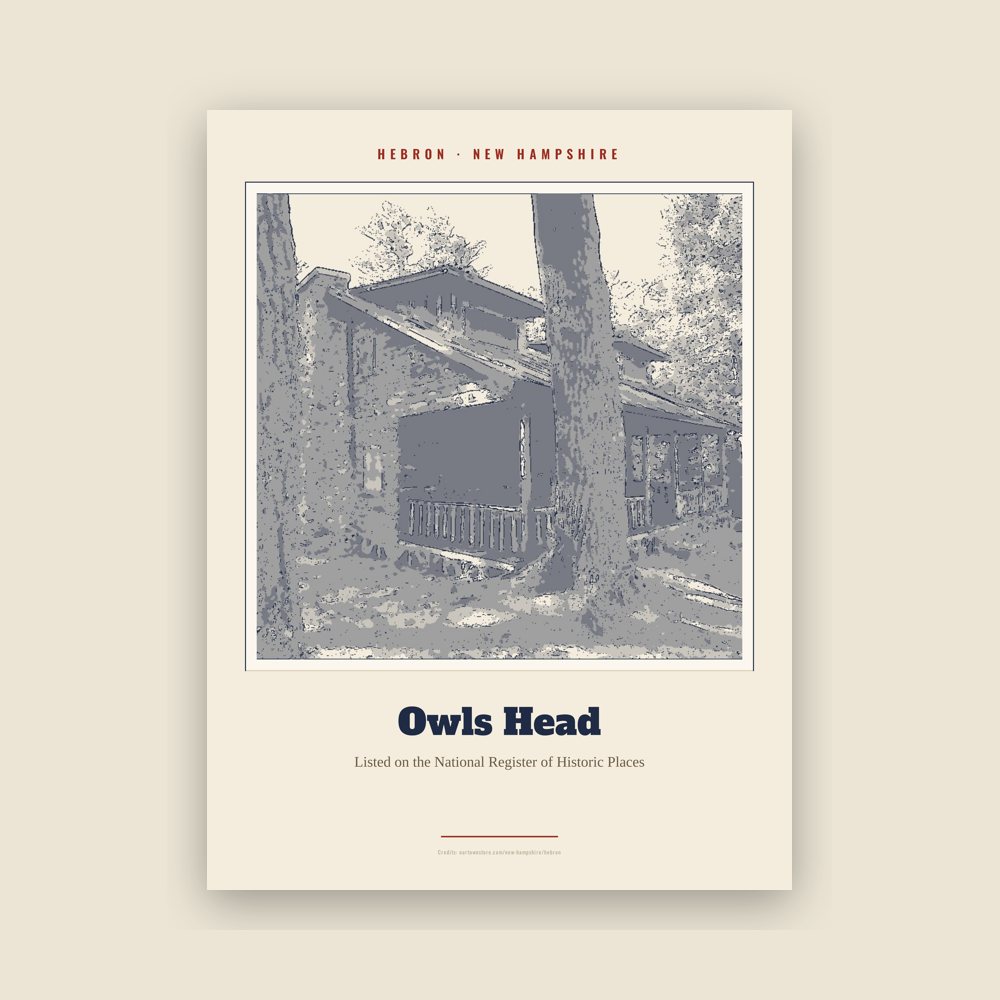 Hebron Owls Head Landmark Print