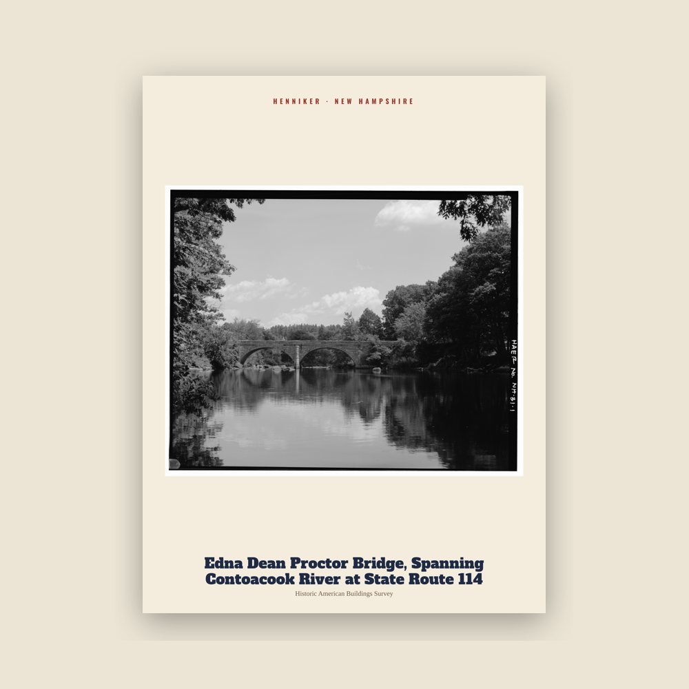 Henniker Edna Dean Proctor Bridge, Spanning Contoacook River at State Route 114 Archive Print