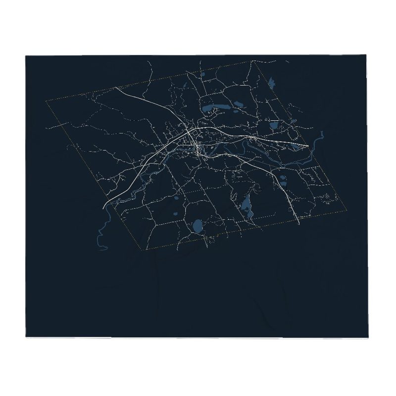 Henniker Street Map Throw Blanket