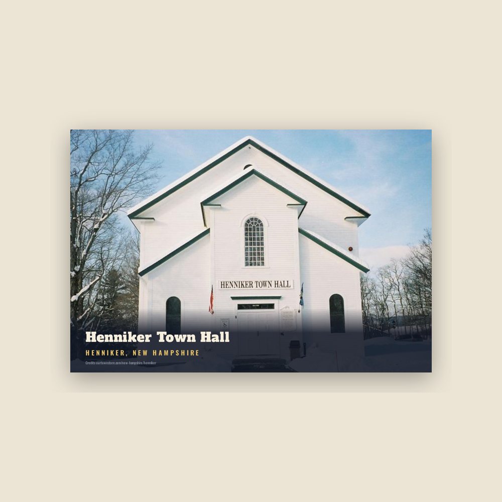 Henniker Henniker Town Hall Postcard