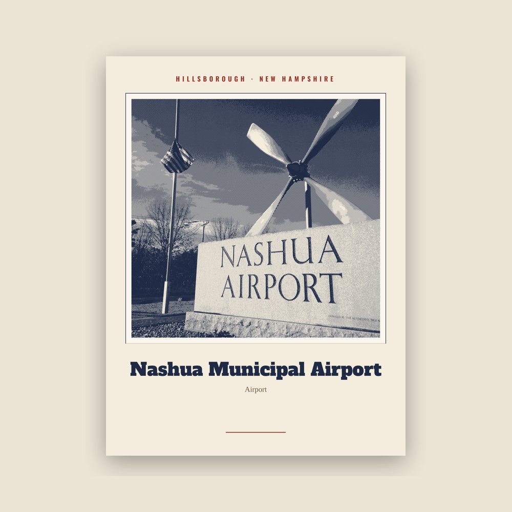 Hillsborough Nashua Municipal Airport Landmark Print