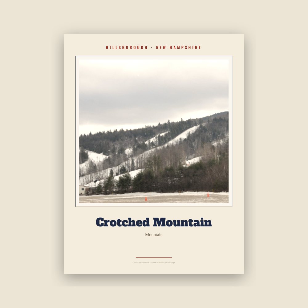Hillsborough Crotched Mountain Landmark Print