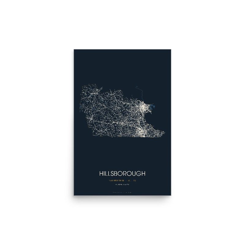 Hillsborough Street Map Poster · Midnight