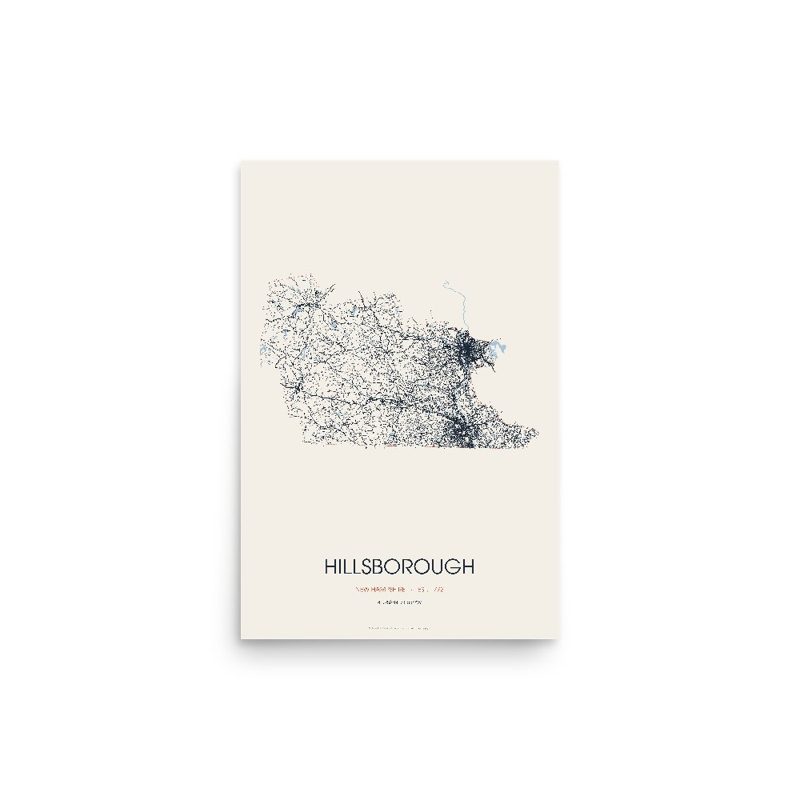 Hillsborough Street Map Poster · Linen