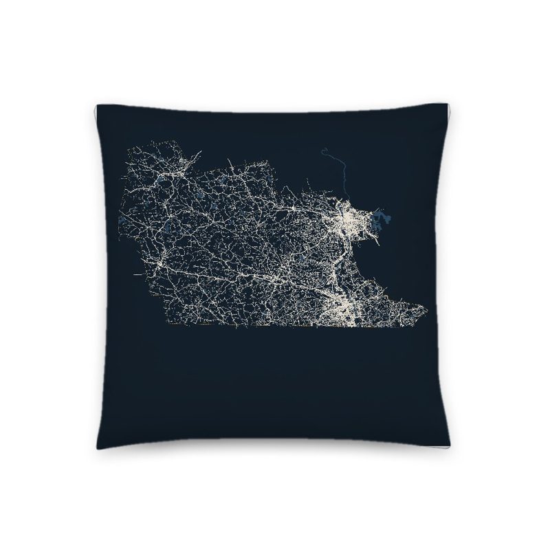 Hillsborough Map Throw Pillow