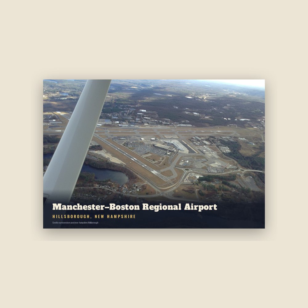Hillsborough Manchester–Boston Regional Airport Postcard