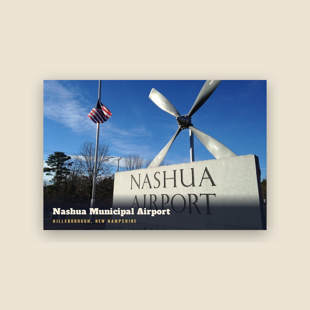 Hillsborough Nashua Municipal Airport Postcard