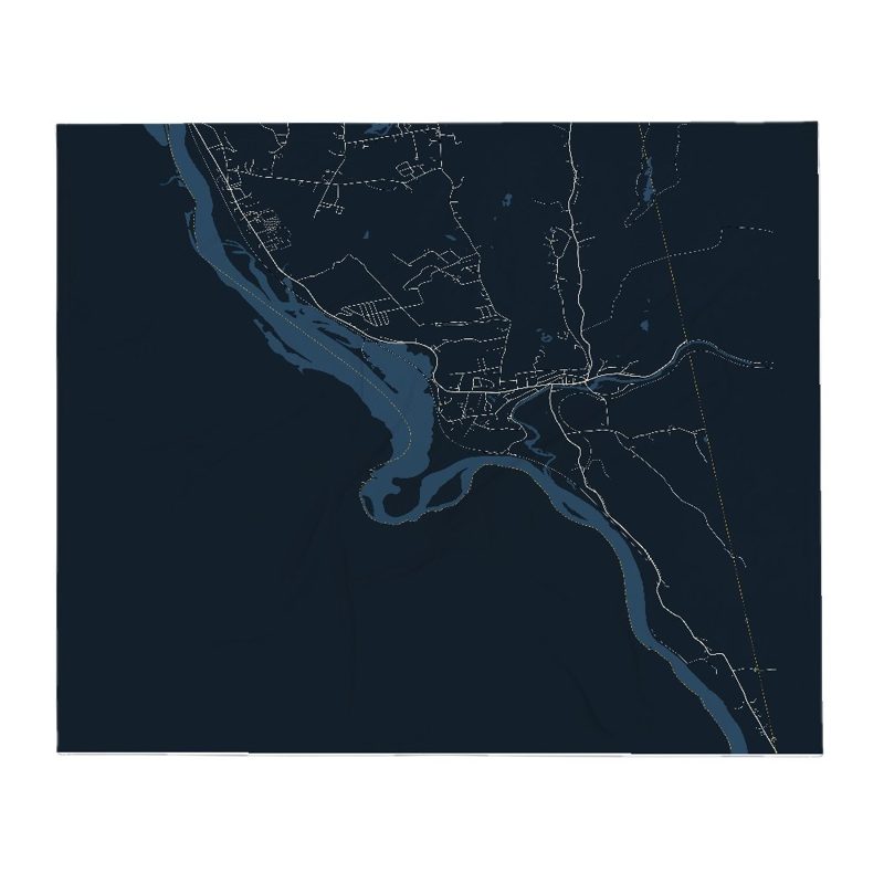 Hinsdale Street Map Throw Blanket