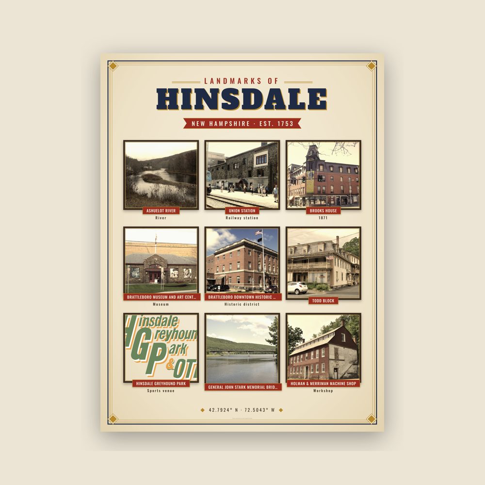 Hinsdale Landmarks Photo Poster