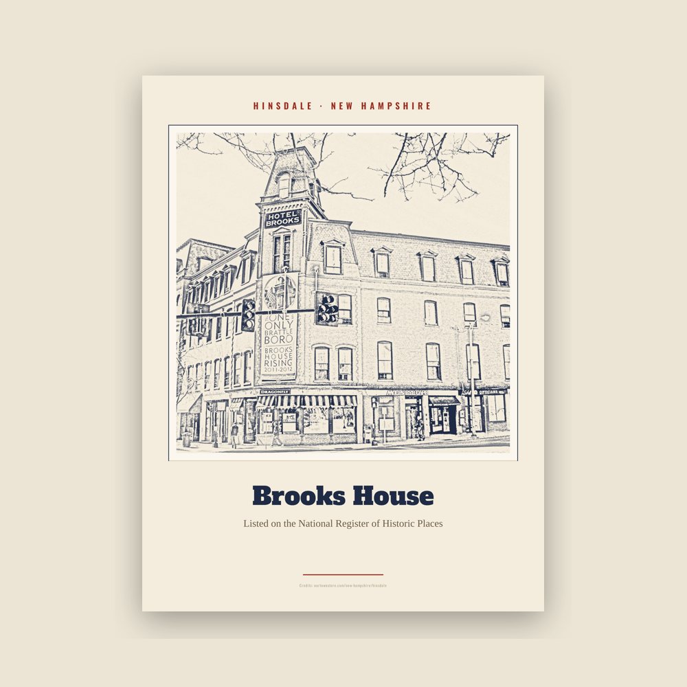 Hinsdale Brooks House Landmark Print