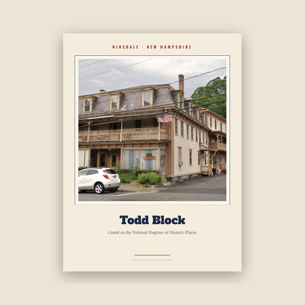 Hinsdale Todd Block Landmark Print