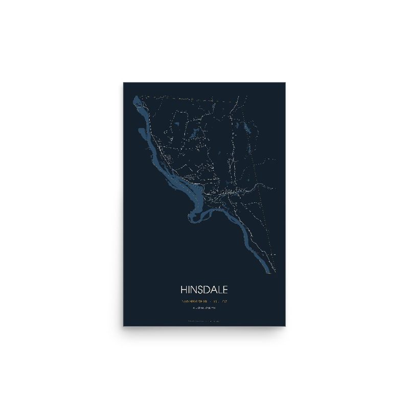 Hinsdale Street Map Poster · Midnight