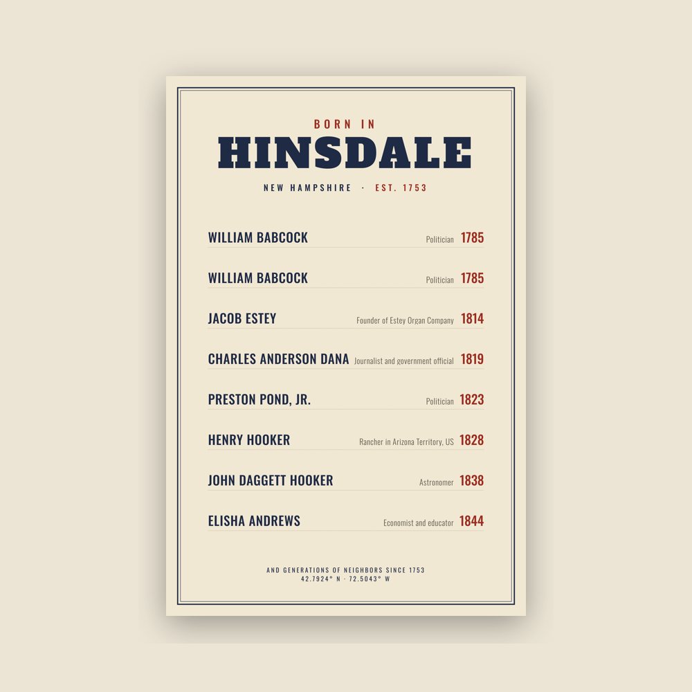 Hinsdale “Born In” Poster