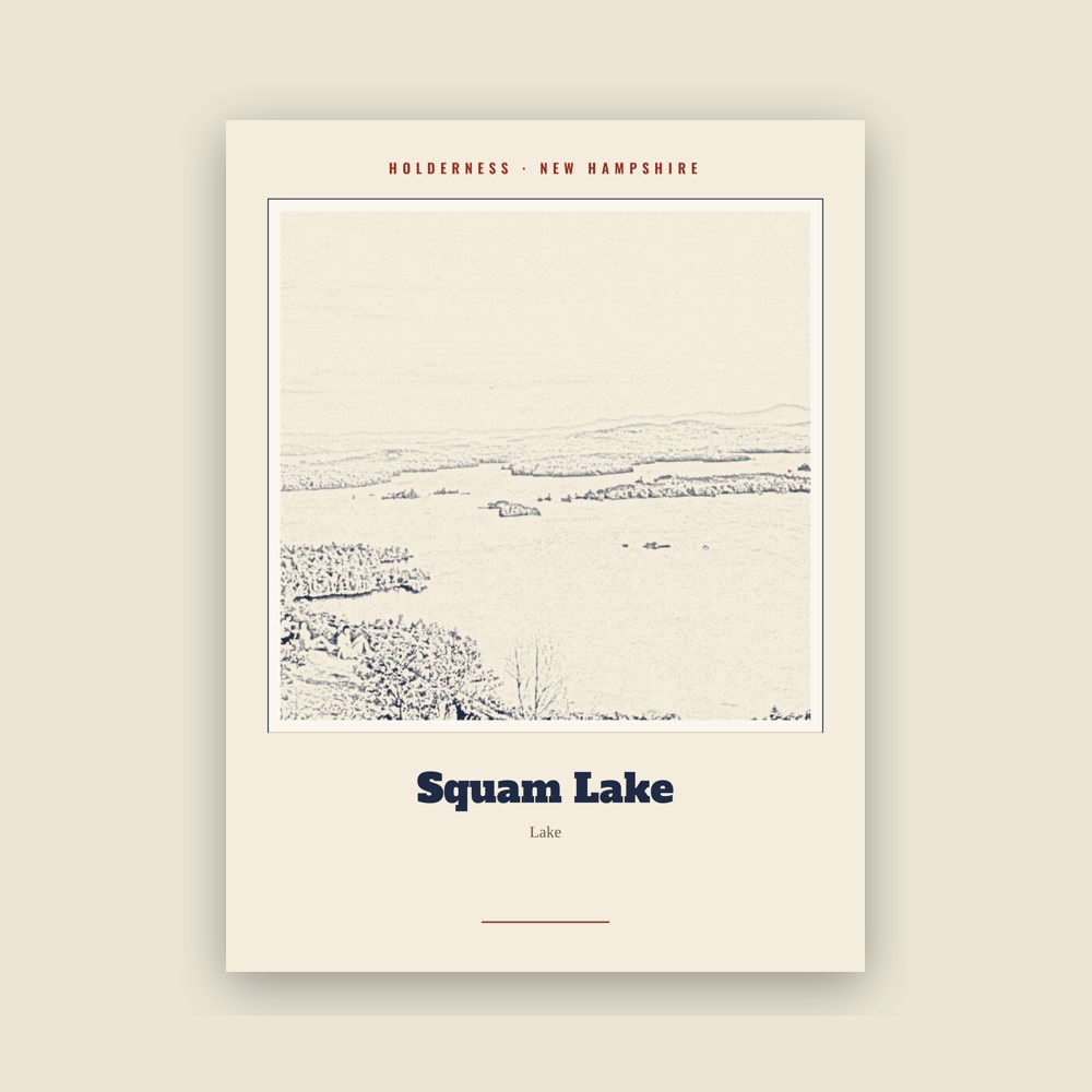 Holderness Squam Lake Landmark Print