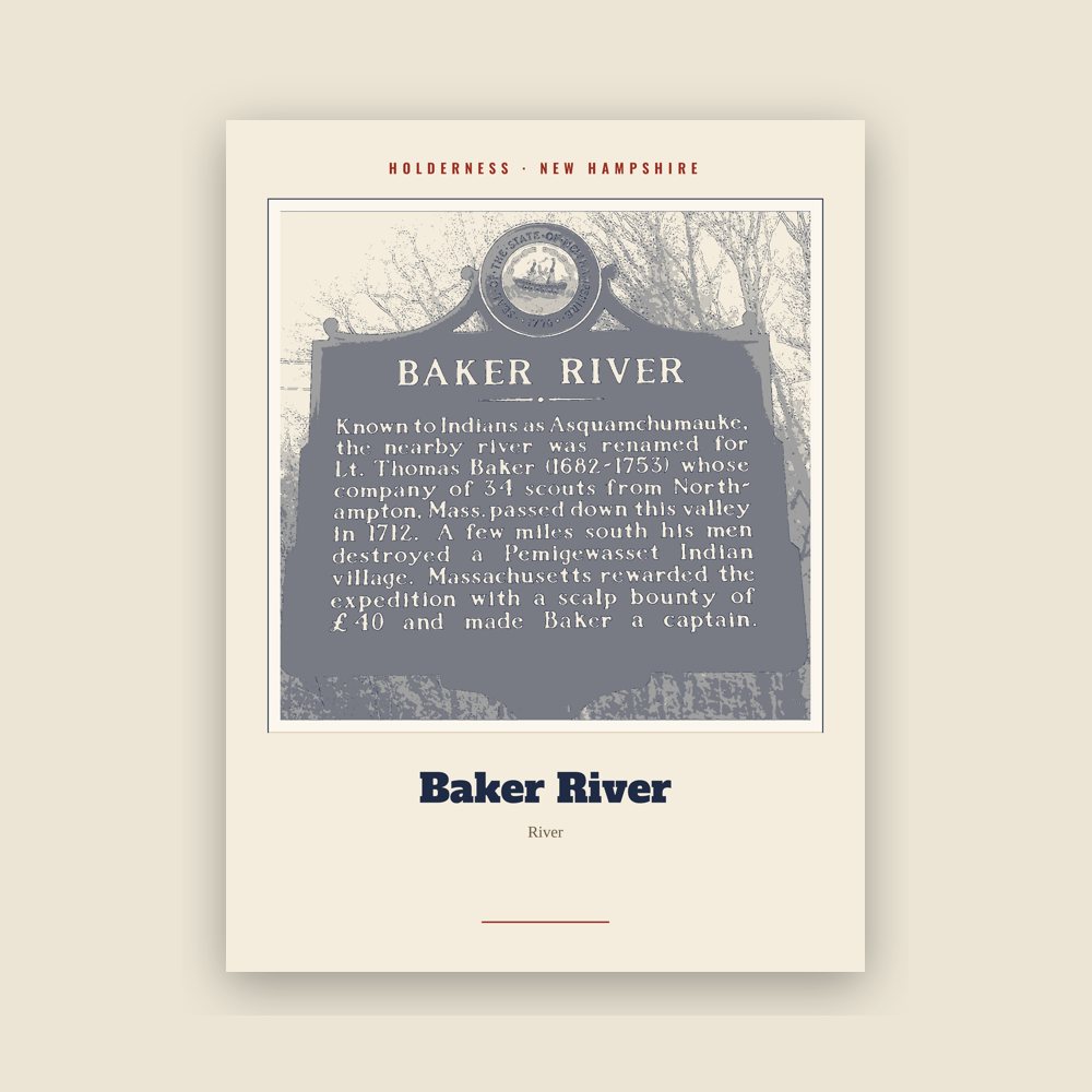 Holderness Baker River Landmark Print
