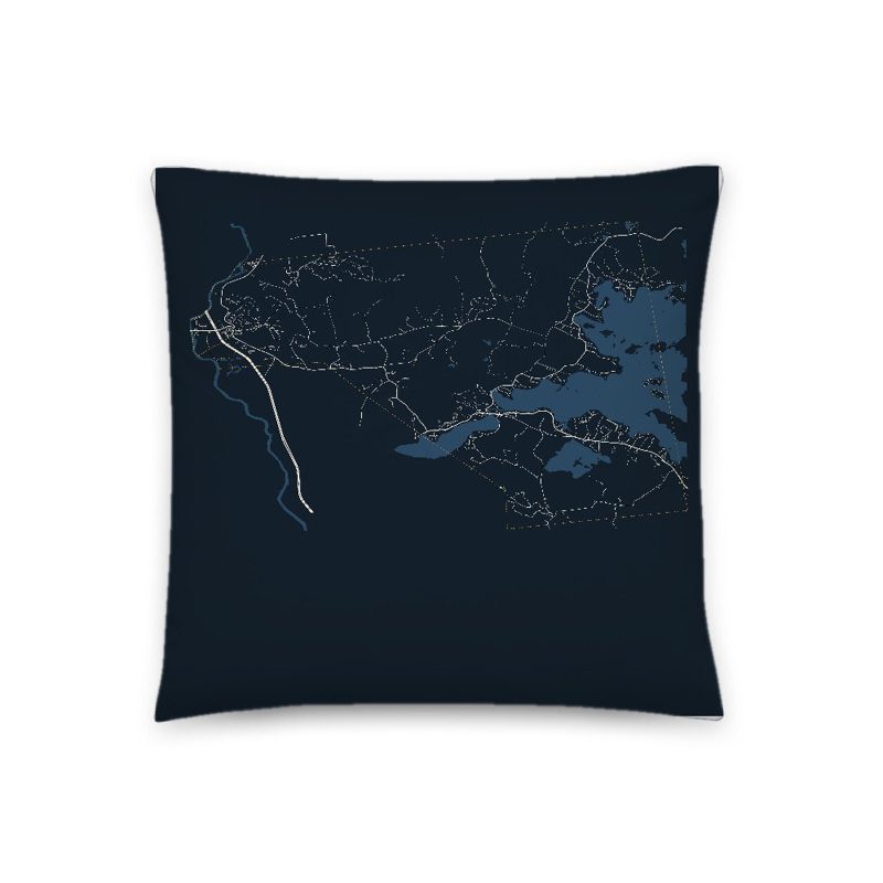 Holderness Map Throw Pillow