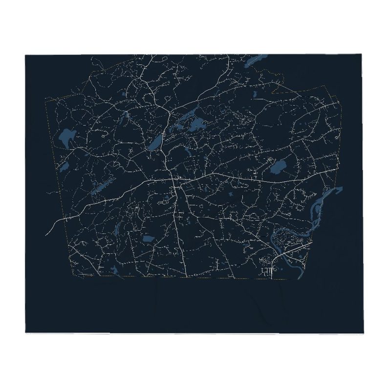 Hollis Street Map Throw Blanket
