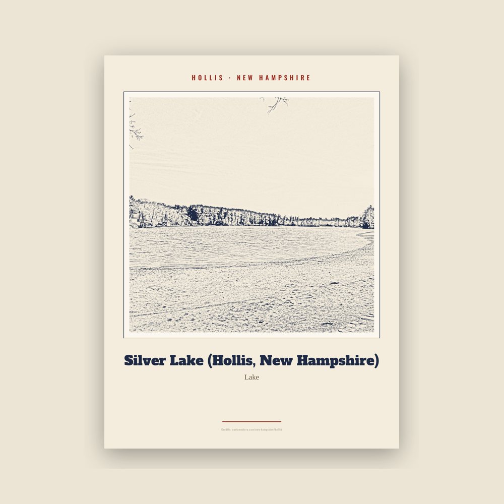 Hollis Silver Lake (Hollis, New Hampshire) Landmark Print