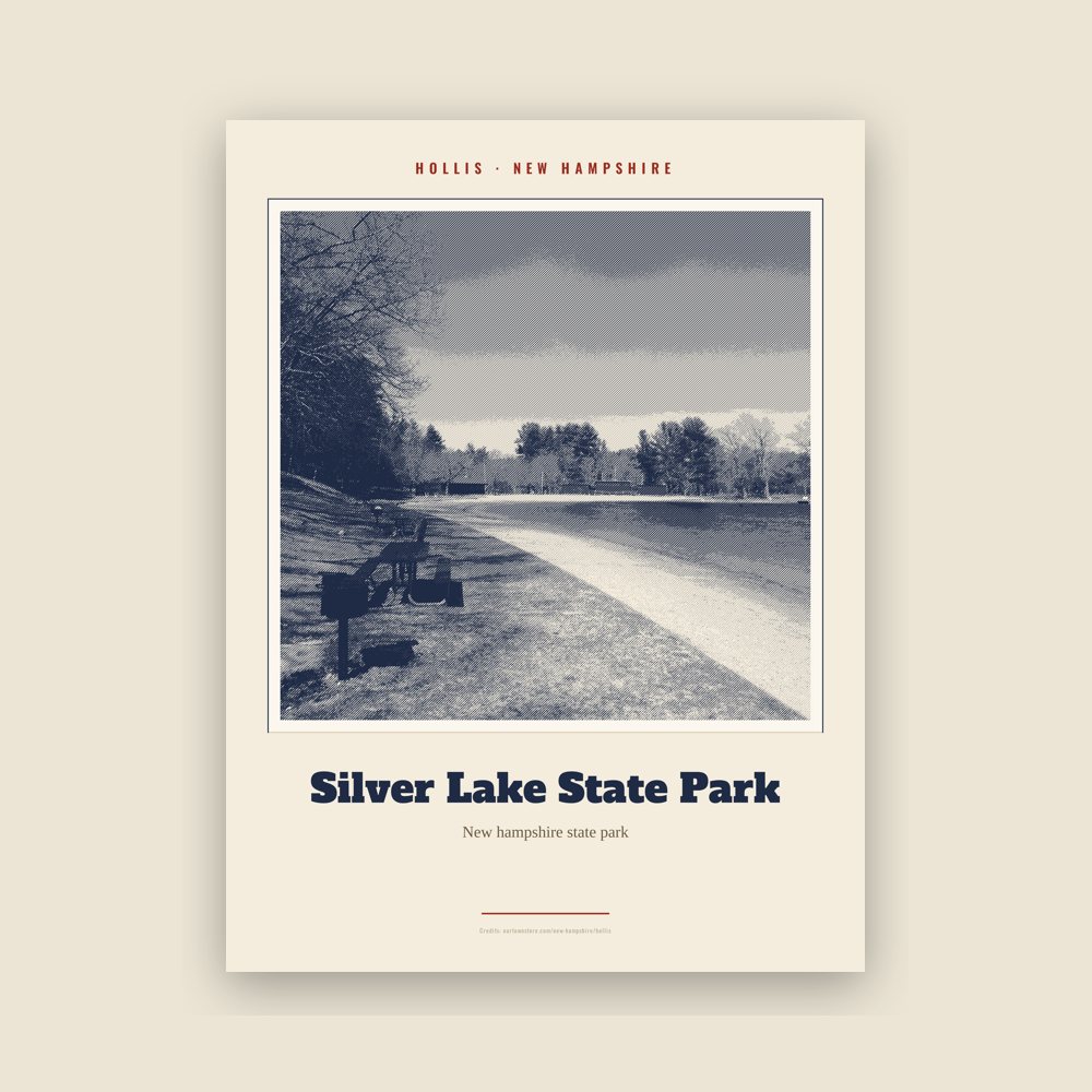 Hollis Silver Lake State Park Landmark Print