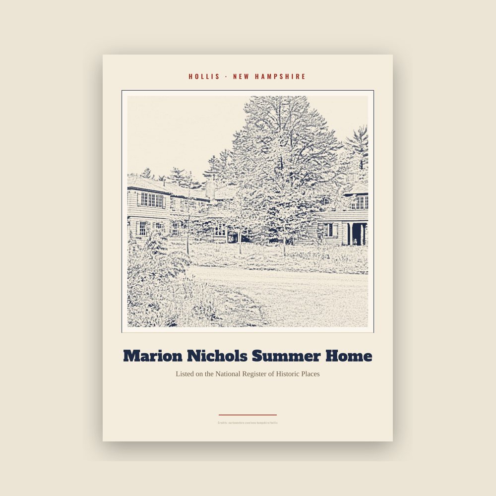 Hollis Marion Nichols Summer Home Landmark Print