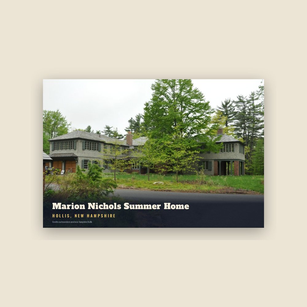 Hollis Marion Nichols Summer Home Postcard