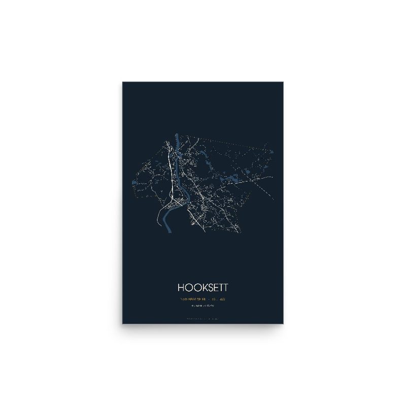 Hooksett Street Map Poster · Midnight