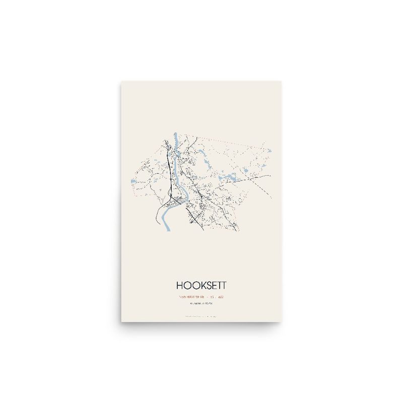 Hooksett Street Map Poster · Linen