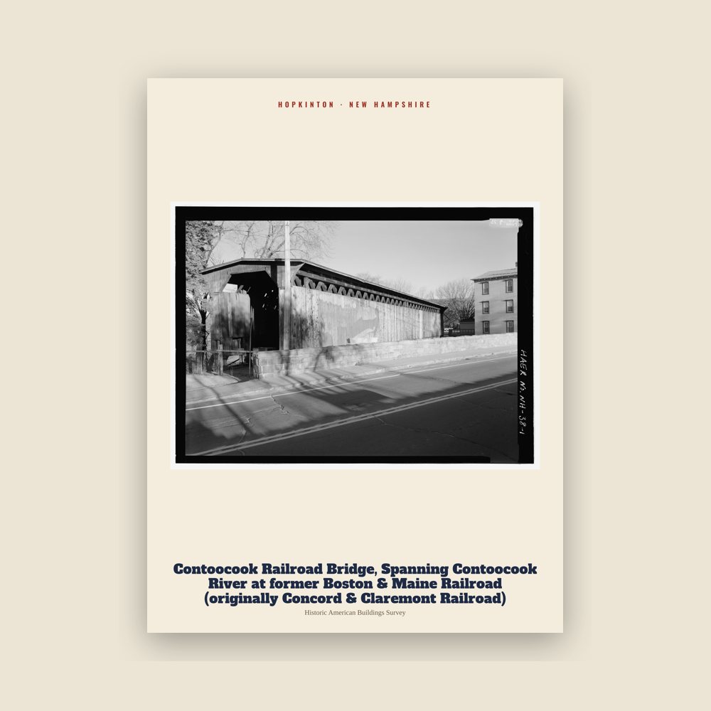 Hopkinton Contoocook Railroad Bridge, Spanning Contoocook River at former Boston & Maine Railroad (originally Concord & Claremont Railroad) Archive Print
