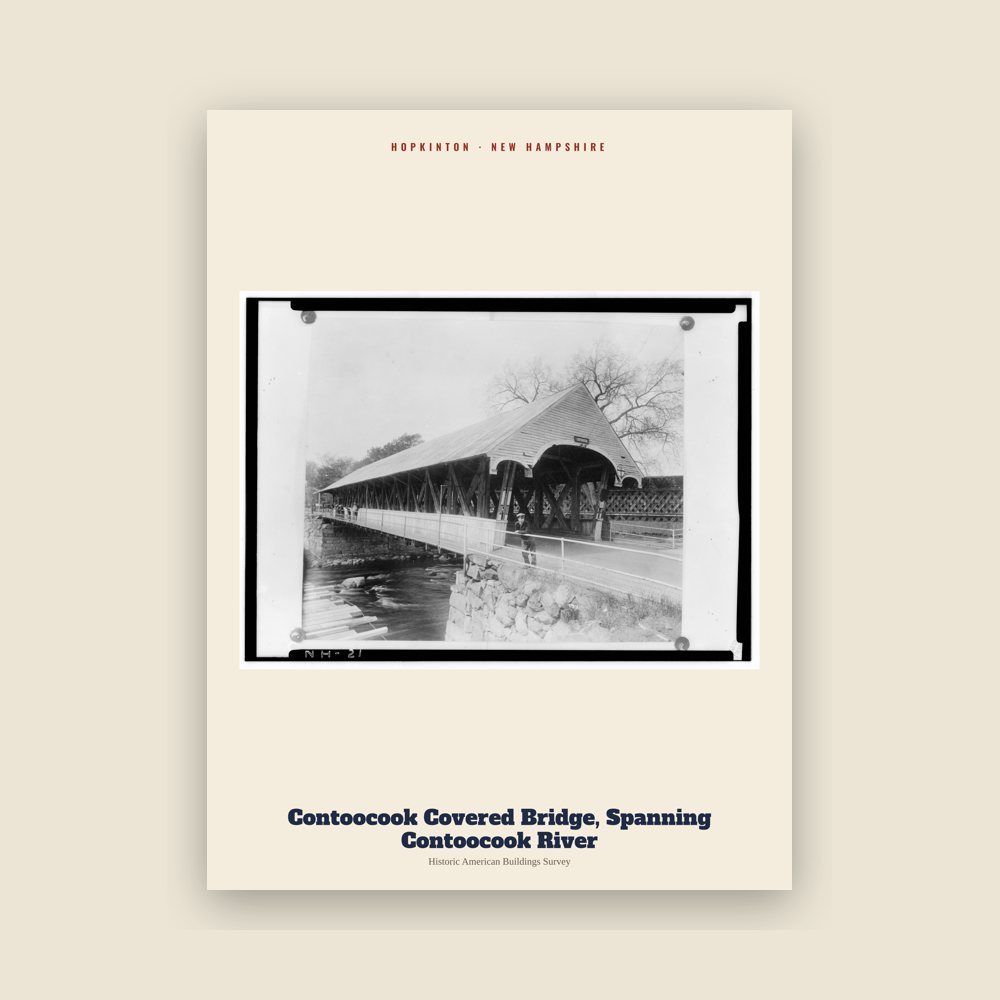 Hopkinton Contoocook Covered Bridge, Spanning Contoocook River Archive Print