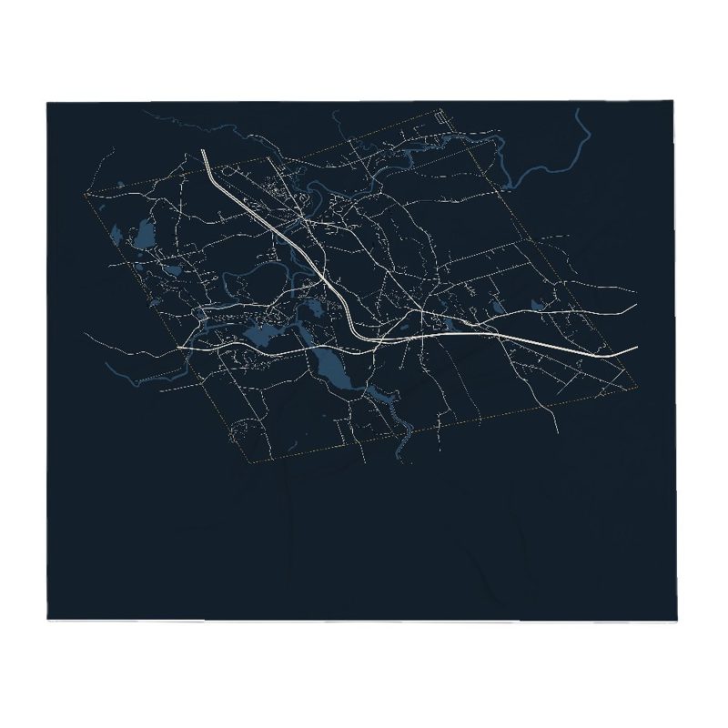 Hopkinton Street Map Throw Blanket