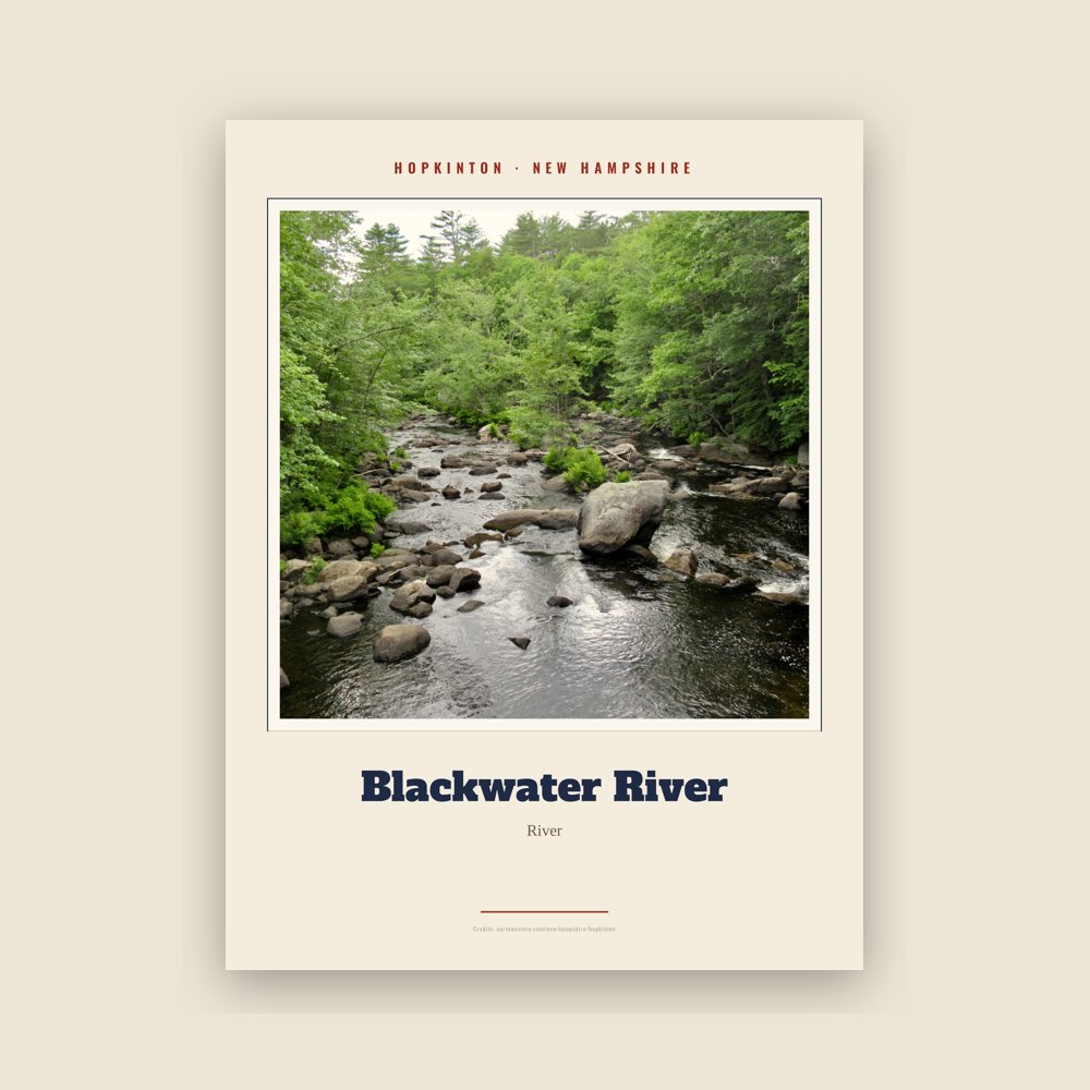 Hopkinton Blackwater River Landmark Print