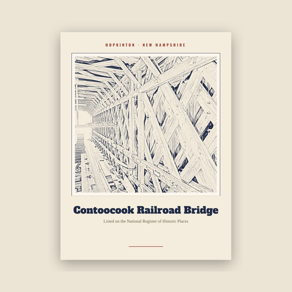 Hopkinton Contoocook Railroad Bridge Landmark Print