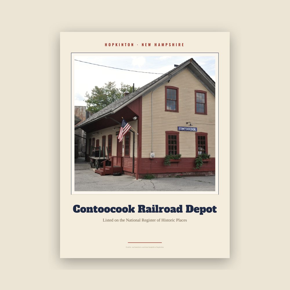 Hopkinton Contoocook Railroad Depot Landmark Print