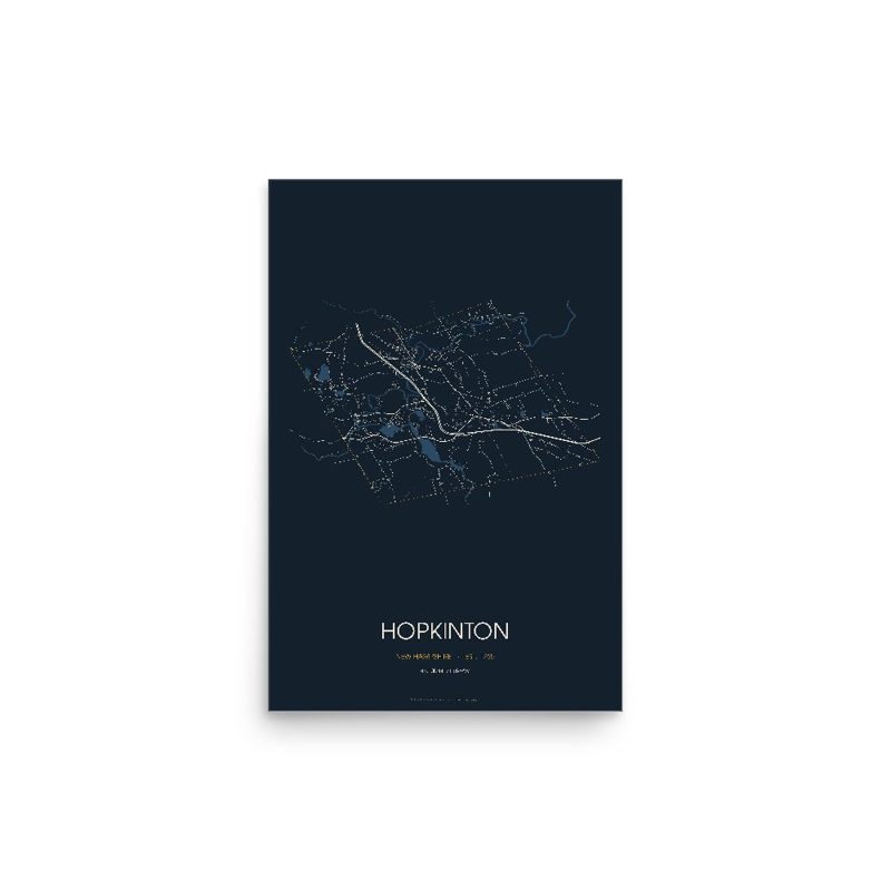 Hopkinton Street Map Poster · Midnight