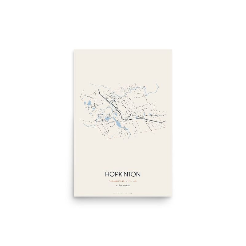 Hopkinton Street Map Poster · Linen
