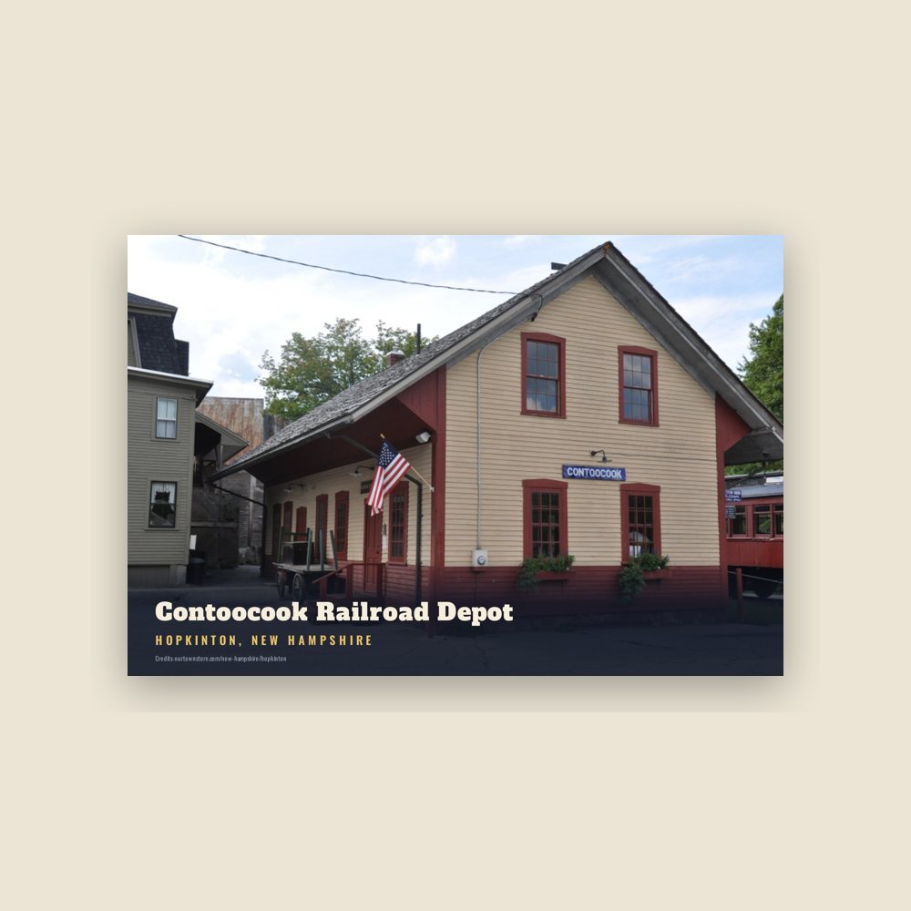 Hopkinton Contoocook Railroad Depot Postcard