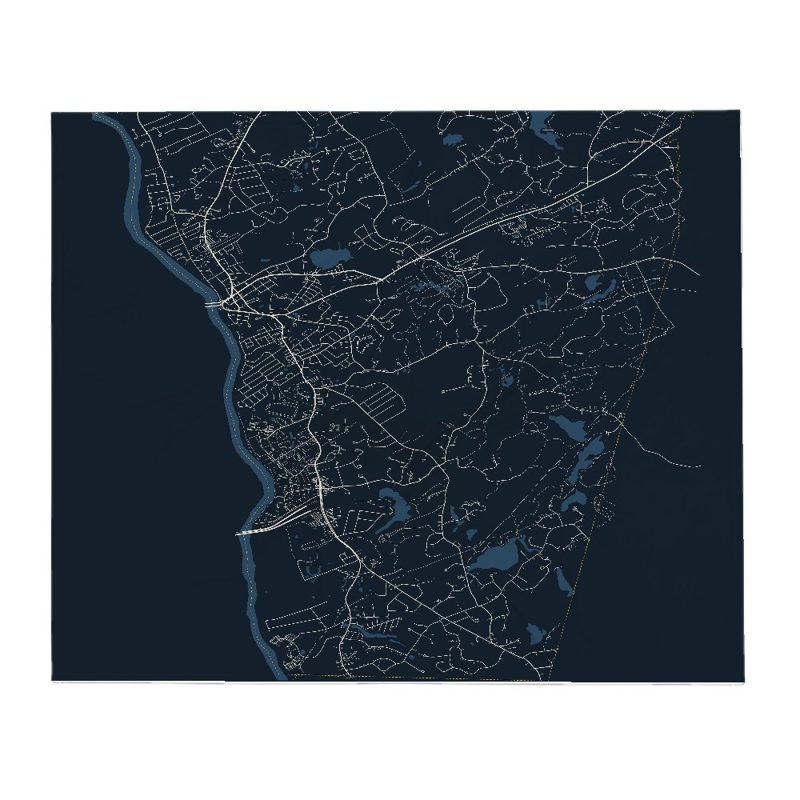 Hudson Street Map Throw Blanket