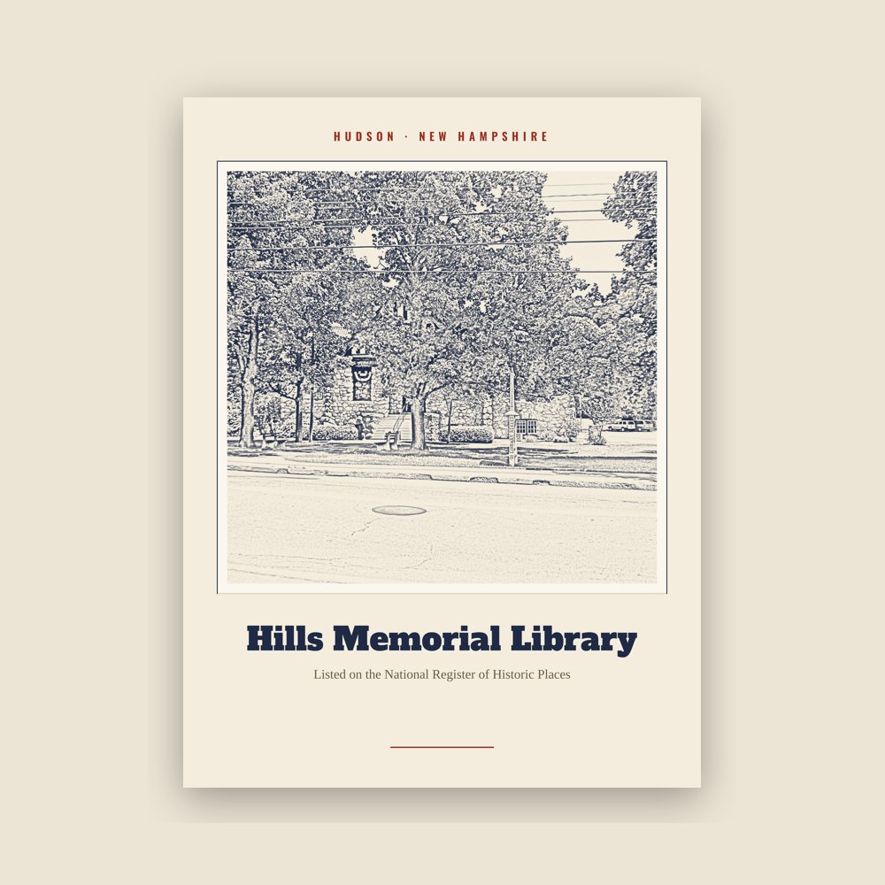 Hudson Hills Memorial Library Landmark Print