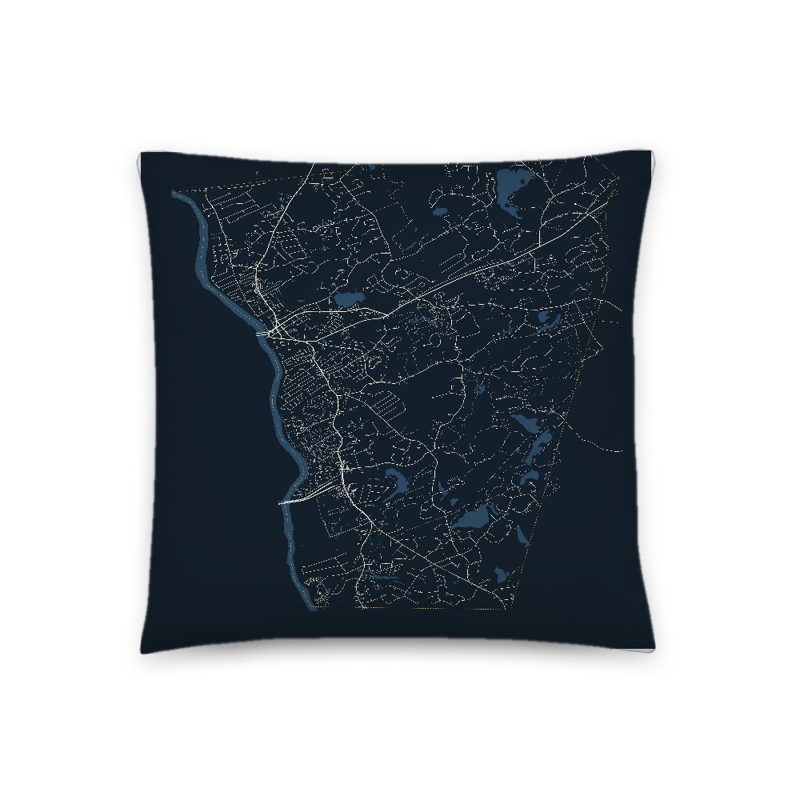 Hudson Map Throw Pillow