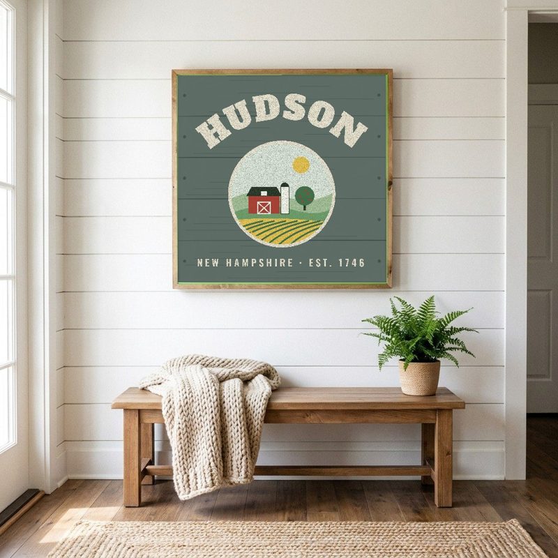 Hudson Hometown Wood Sign