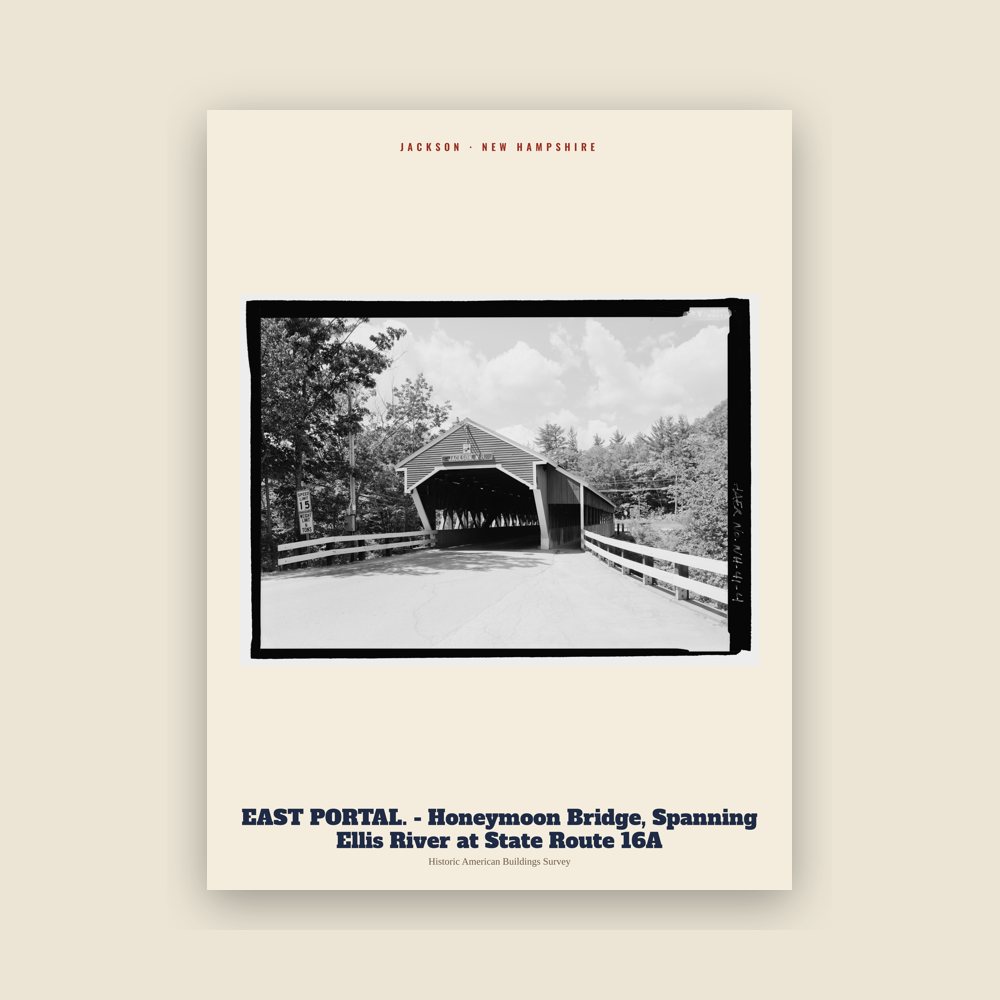 Jackson EAST PORTAL. - Honeymoon Bridge, Spanning Ellis River at State Route 16A Archive Print