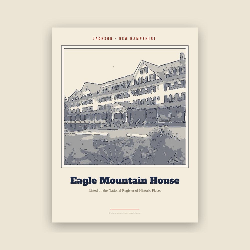 Jackson Eagle Mountain House Landmark Print