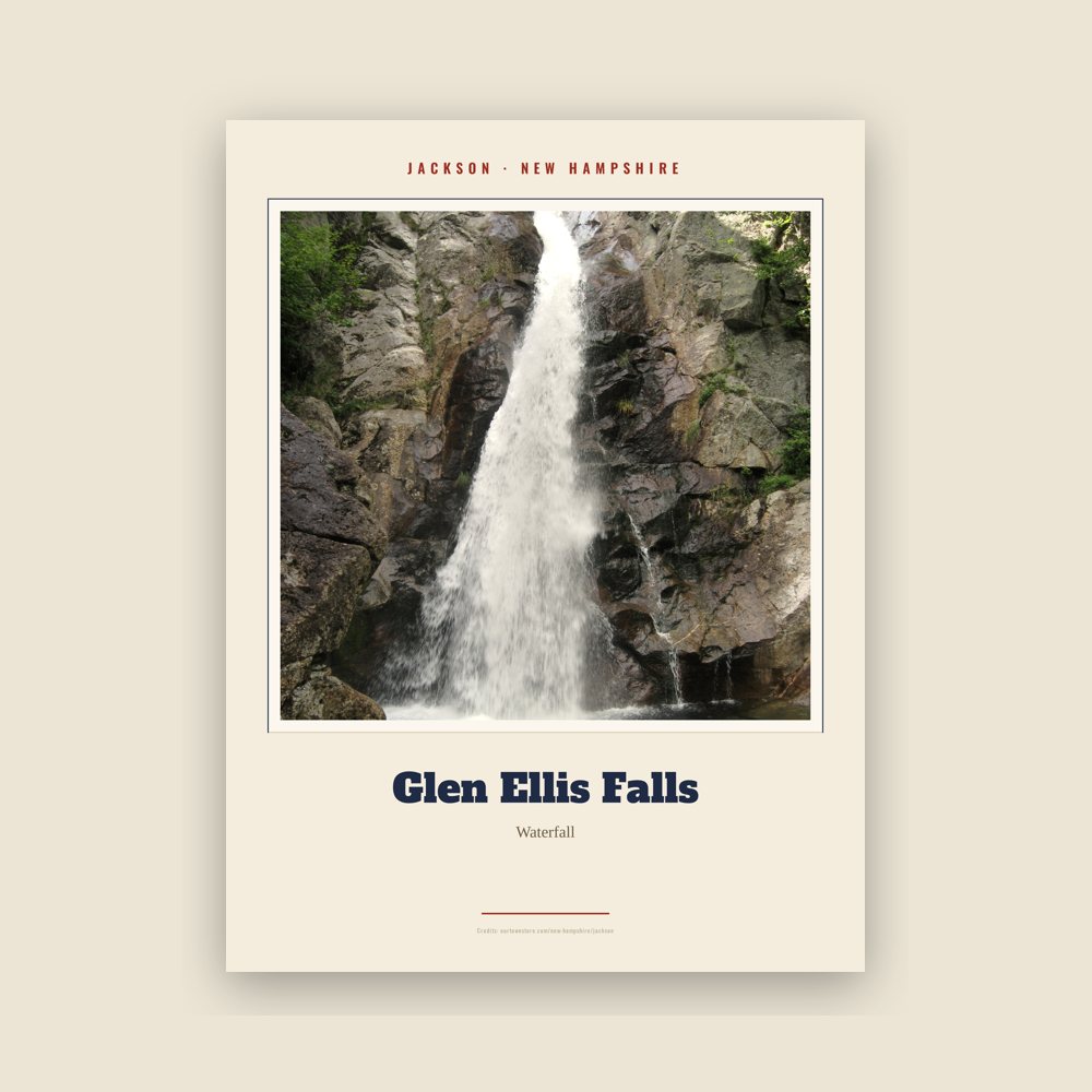 Jackson Glen Ellis Falls Landmark Print