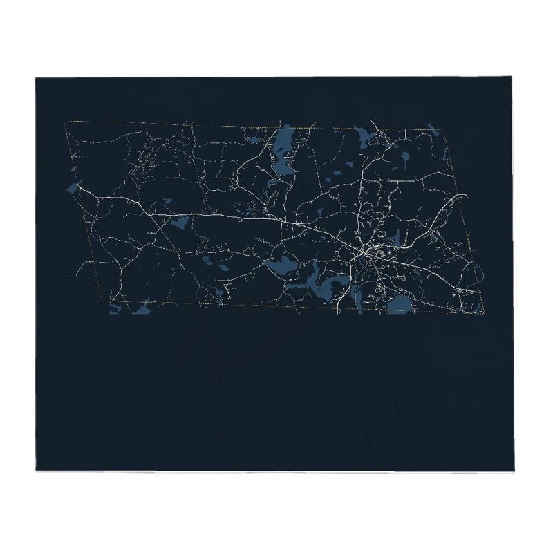 Jaffrey Street Map Throw Blanket