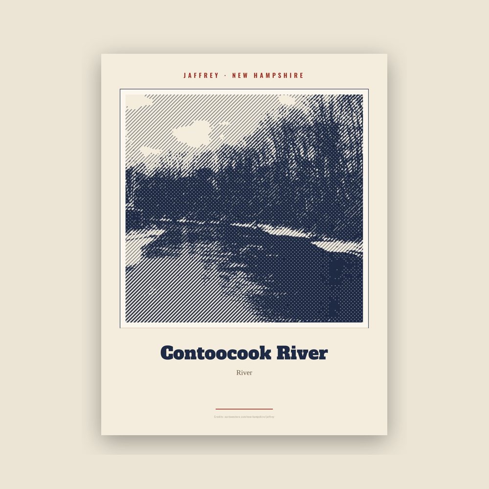 Jaffrey Contoocook River Landmark Print