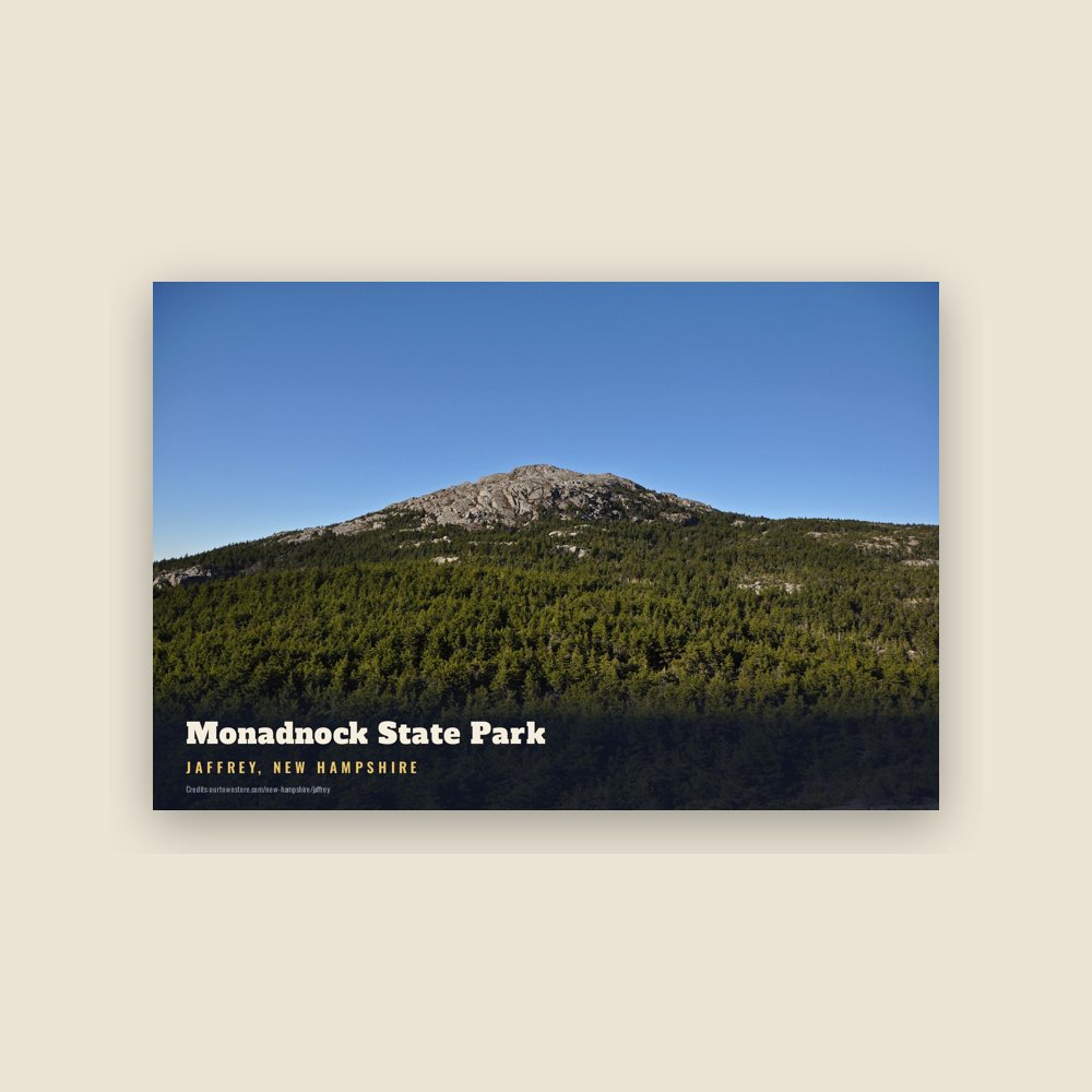 Jaffrey Monadnock State Park Postcard